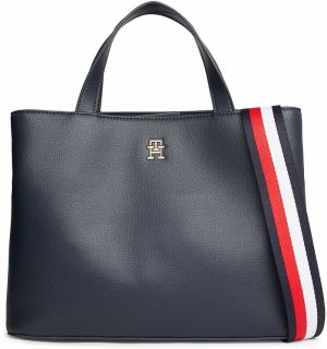 TOMMY HILFIGER Kabelka 'Essential'  námornícka modrá / čerešňová / biela