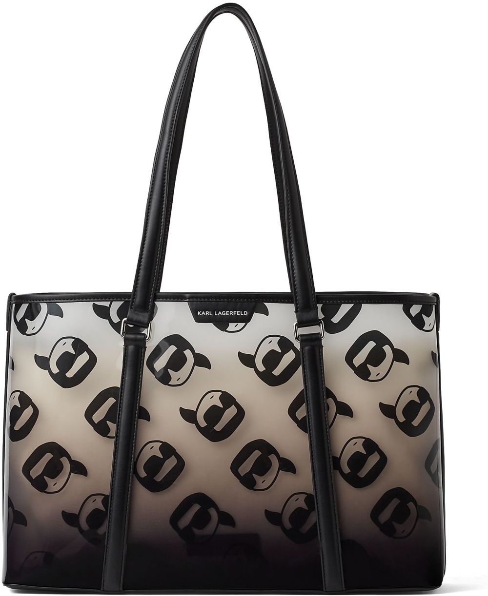 Karl Lagerfeld Plážová taška  čierna / biela