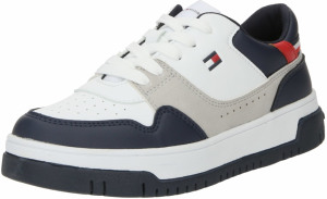 TOMMY HILFIGER Tenisky  tmavomodrá / svetlosivá / červená / biela