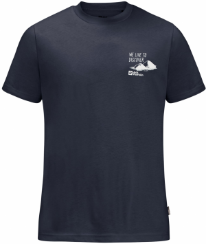 JACK WOLFSKIN Funkčné tričko 'DISCOVER'  námornícka modrá / biela