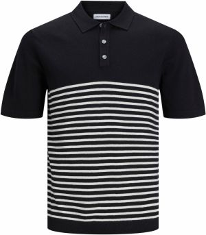 JACK & JONES Sveter 'Emil'  čierna / biela