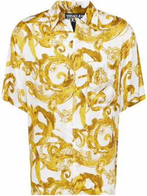Versace Jeans Couture Košeľa 'BOWLING'  zlatá / biela
