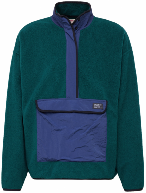 LEVI'S ® Sveter 'Polar Fleece Mock Neck Sweatshirt'  tmavomodrá / tmavozelená / čierna