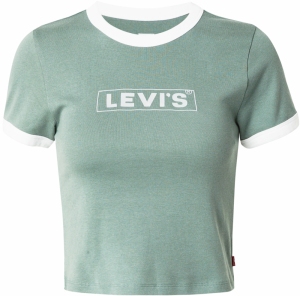 LEVI'S ® Tričko 'Graphic Mini Ringer'  mätová / strieborná / biela