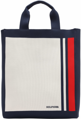 TOMMY HILFIGER Shopper  béžová / tmavomodrá / červená