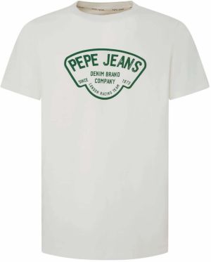 Pepe Jeans Tričko 'Cherry'  smaragdová / šedobiela