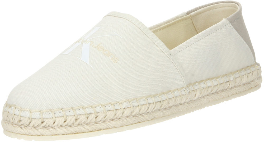 Calvin Klein Jeans Espadrilky  svetlosivá / biela / biela ako vlna