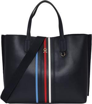 TOMMY HILFIGER Shopper 'Iconic'  námornícka modrá / zlatá / červená / biela