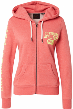 Superdry Tepláková bunda  žltá / koralová