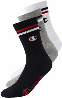 Champion Authentic Athletic Apparel Ponožky  sivá melírovaná / červená / čierna / biela