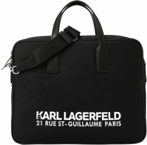 Karl Lagerfeld Taška na notebook  čierna / biela