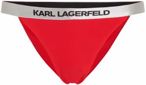 Karl Lagerfeld Bikinové nohavičky  červená / čierna / strieborná