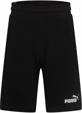 PUMA Športové nohavice 'Essentials'  čierna / biela