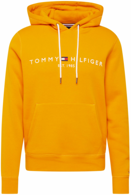 TOMMY HILFIGER Mikina  námornícka modrá / oranžová / červená / šedobiela