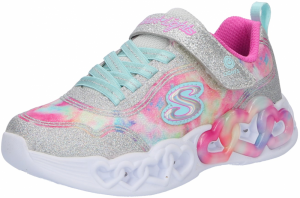 SKECHERS Tenisky 'INFINITE HEART LIGHTS - COLOR LOVIN'  modrá / svetlomodrá / ružová / strieborná