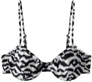 Bershka Bikinový top  čierna / biela