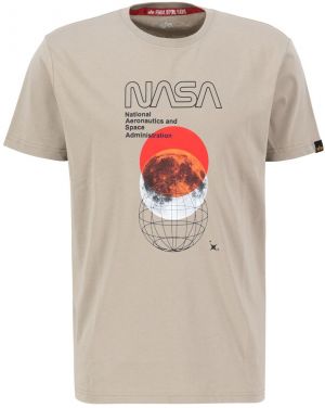 ALPHA INDUSTRIES Tričko 'NASA Orbit'  piesková / zmiešané farby