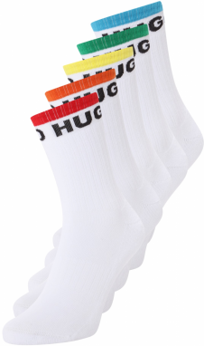 HUGO Red Ponožky 'RAINBOW'  žltá / tmavooranžová / červená / biela