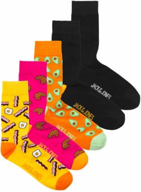 JACK & JONES Ponožky 'BREAKFAST'  žltá / oranžová / ružová / čierna