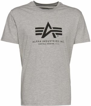 ALPHA INDUSTRIES Tričko  sivá melírovaná / čierna