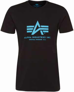 ALPHA INDUSTRIES Tričko  svetlomodrá / čierna