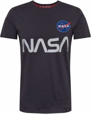 ALPHA INDUSTRIES Tričko 'NASA Reflective'  tmavomodrá / sivá