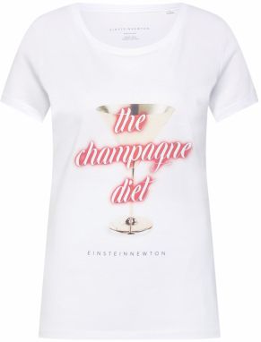 EINSTEIN & NEWTON Tričko 'Champagne Diet'  ružová / biela