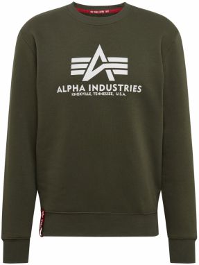 ALPHA INDUSTRIES Mikina  olivová / červená / biela