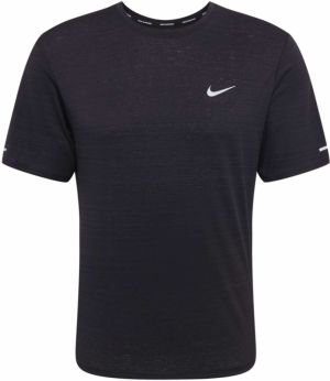 NIKE Funkčné tričko 'Miler'  čierna / biela