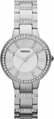 FOSSIL Analógové hodinky 'Virginia'  strieborná / biela