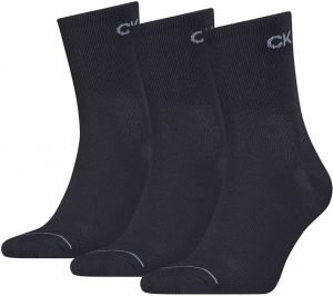 CALVIN KLEIN - 3PACK CK Nick navy quarter ponožky s logom