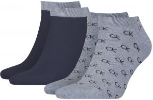 CALVIN KLEIN - 2PACK Eduardo denim členkové ponožky s logom CK