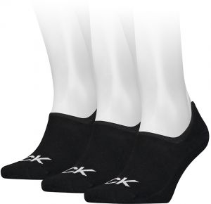 CALVIN KLEIN - 3PACK big logo CK čierne pánske neviditeľné ponožky