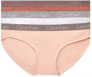 CALVIN KLEIN - nohavičky 3PACK radiant cotton fashion peach color - limitovaná edícia