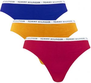 TOMMY HILFIGER - tangá 3PACK cotton essentials ital vine & gold - limitovaná edícia