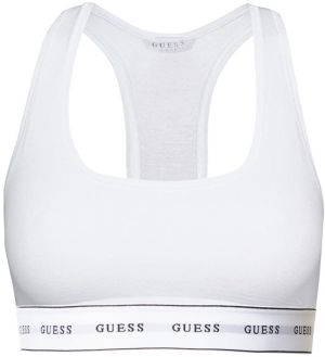 GUESS - biela braletka z organickej bavlny s logom GUESS - limitovaná edícia