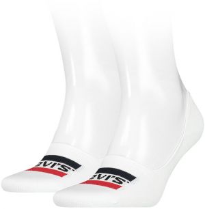 LEVI`S - 2PACK Levi`s sportswear logo biele neviditeľné ponožky