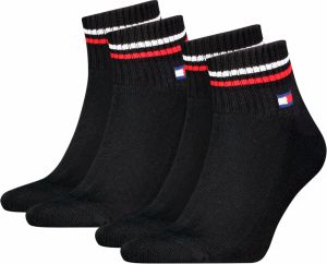 TOMMY HILFIGER - 2PACK TH uni Tommy jeans original iconic black quarter ponožky