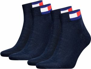 TOMMY HILFIGER - 2PACK Tommy jeans flag iconic dark navy quarter ponožky