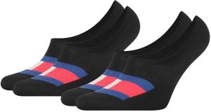 TOMMY HILFIGER - 2PACK Flag mens čierne neviditeľné ponožky