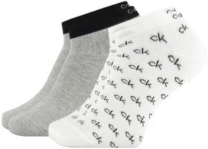 CALVIN KLEIN - 2PACK členkové ponožky farebné s logom CK