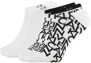 CALVIN KLEIN - 2PACK repeat logo white členkové ponožky