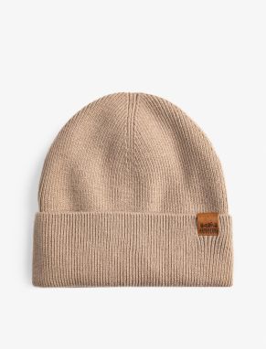 Koton Basic Knit Beanie Hat with a Layered Label Detail.