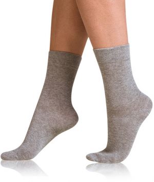 Bellinda 
COTTON COMFORT SOCKS - Dámske bavlnené ponožky s pohodlným lemom - sivý melír