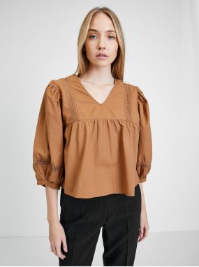 Jacqueline de Yong Vita Brown Blouse