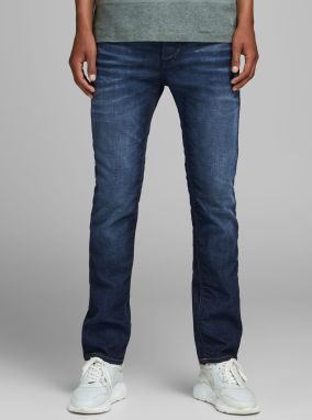 Tmavomodré slim fit rifle Jack & Jones Tim