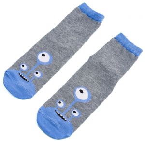 Non-slip children's socks Shelvt gray blue alien