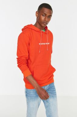 Trendyol Orange Regular Hooded Long Sleeve Sweatshirt