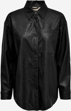 Black Women's Leatherette Shirt ONLY Mia - Ladies