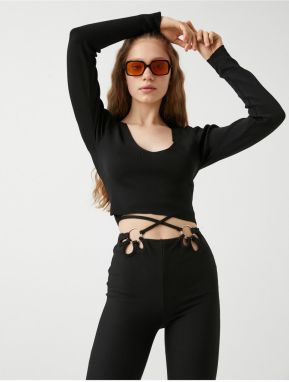 Koton Crop Knitwear Sweater Long Sleeve